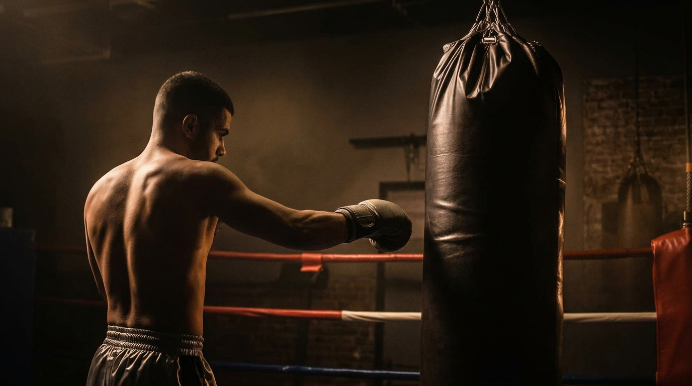 Boxing training in the gym